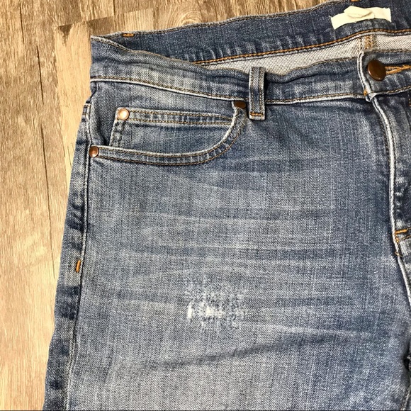 Eileen Fisher Classic Straight Leg Distressed Denim Jeans Size 6, runs large - Picture 3 of 14